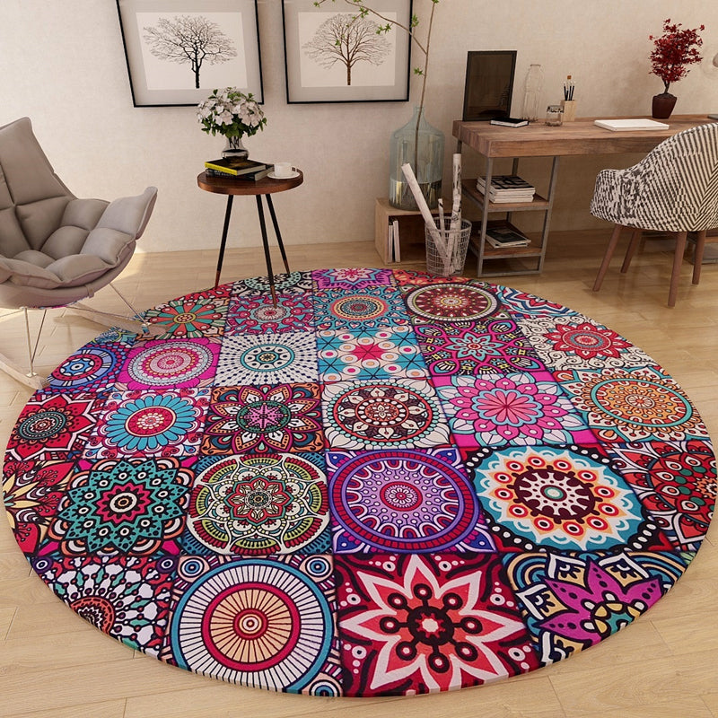 Chic Multi Color Persian Rug Polyester Flower Print Carpet Washable Anti-Slip Pet Friendly Rug for Home Clearhalo 'Area Rug' 'Moroccan' 'Rugs' Rug' 2059052