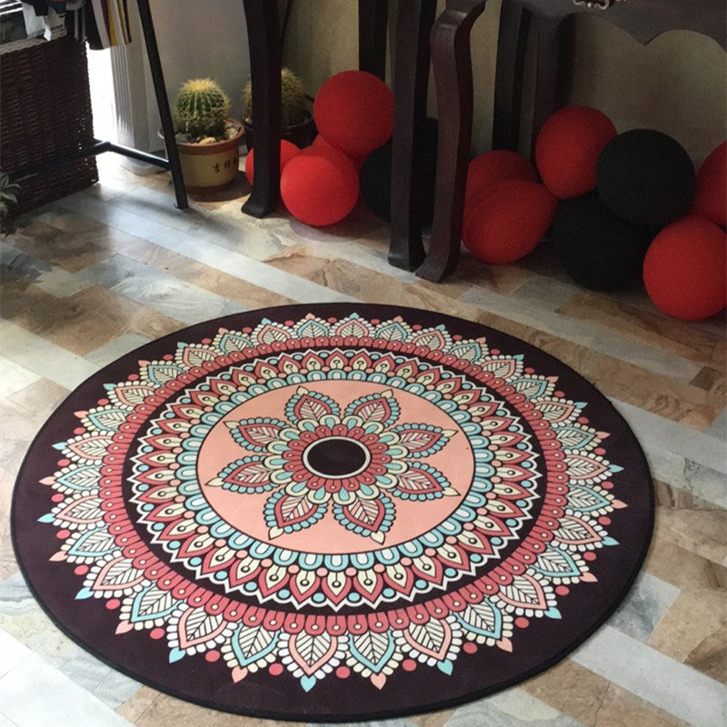 Chic Multi Color Persian Rug Polyester Flower Print Carpet Washable Anti-Slip Pet Friendly Rug for Home Clearhalo 'Area Rug' 'Moroccan' 'Rugs' Rug' 2059058