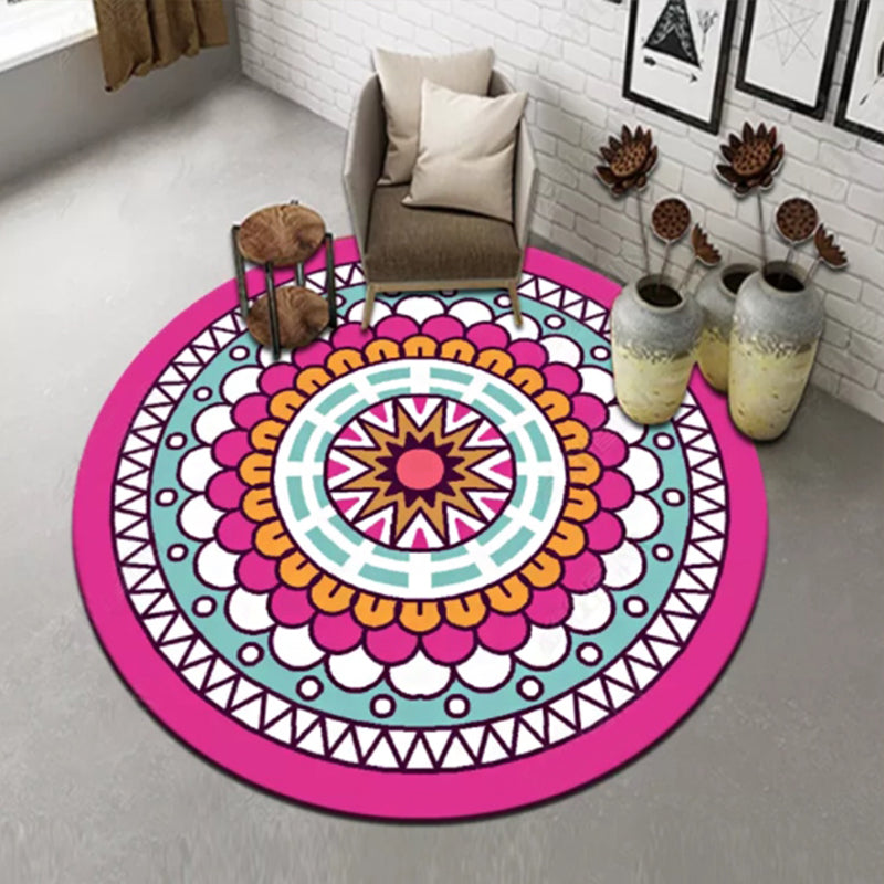 Chic Multi Color Persian Rug Polyester Flower Print Carpet Washable Anti-Slip Pet Friendly Rug for Home Clearhalo 'Area Rug' 'Moroccan' 'Rugs' Rug' 2059063