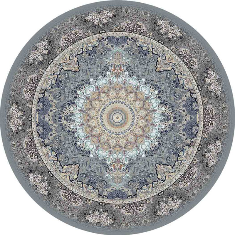 Chic Multi Color Persian Rug Polyester Flower Print Carpet Washable Anti-Slip Pet Friendly Rug for Home Grey Clearhalo 'Area Rug' 'Moroccan' 'Rugs' Rug' 2059065