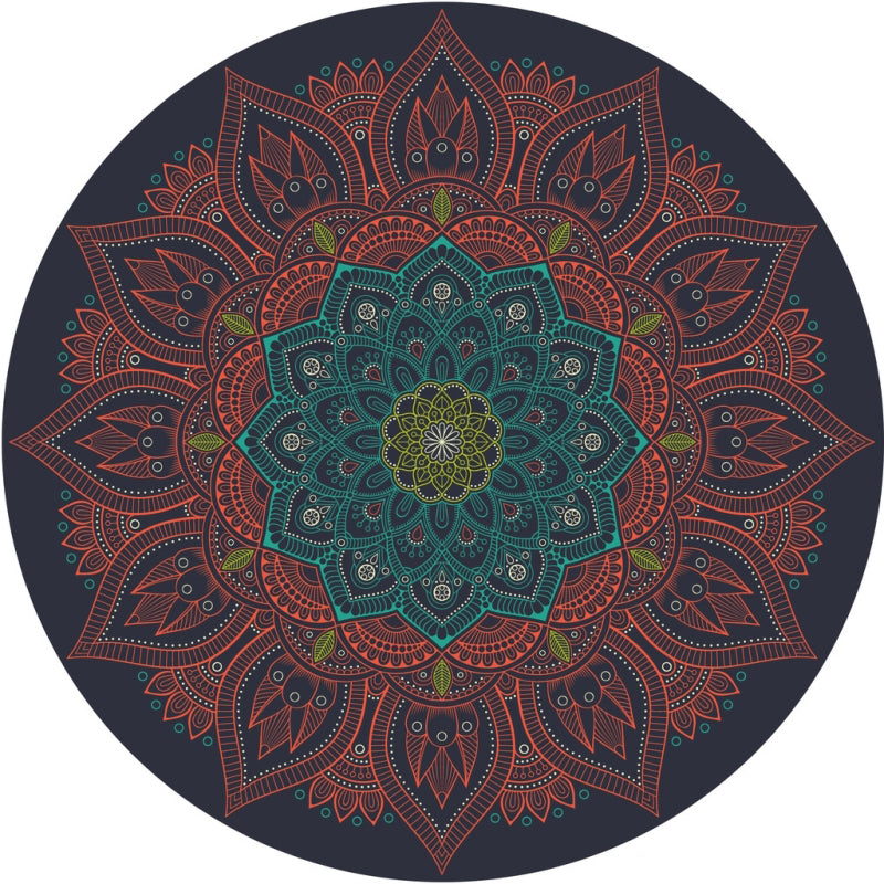Chic Multi Color Persian Rug Polyester Flower Print Carpet Washable Anti-Slip Pet Friendly Rug for Home Blue-Red Clearhalo 'Area Rug' 'Moroccan' 'Rugs' Rug' 2059068