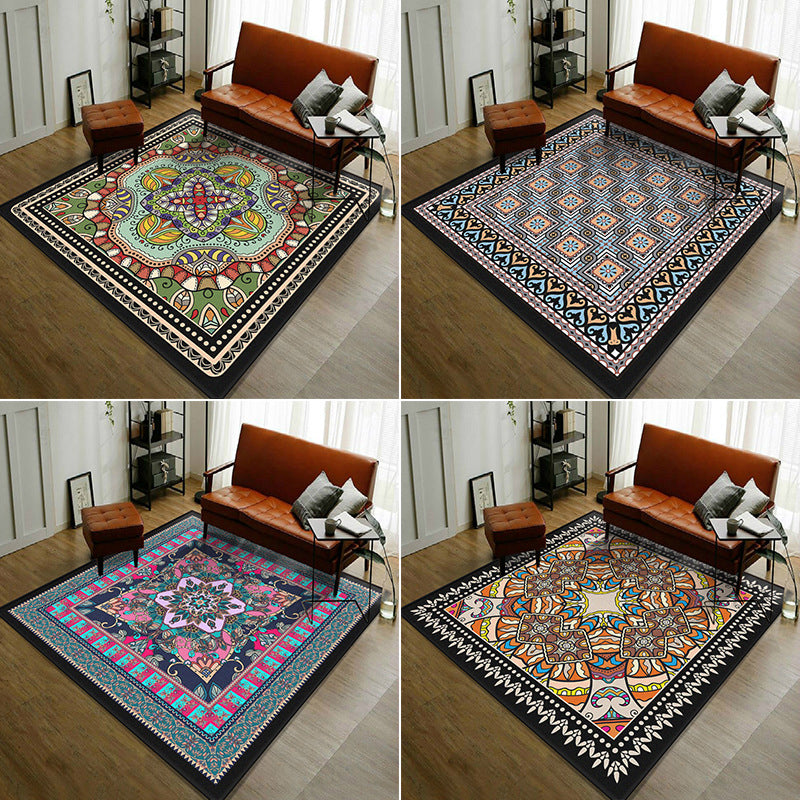 Trendy Symmetric Floral Rug Multi Colored Moroccan Style Carpet Synthetics Rug for Room Clearhalo 'Area Rug' 'Moroccan' 'Rugs' Rug' 2059074