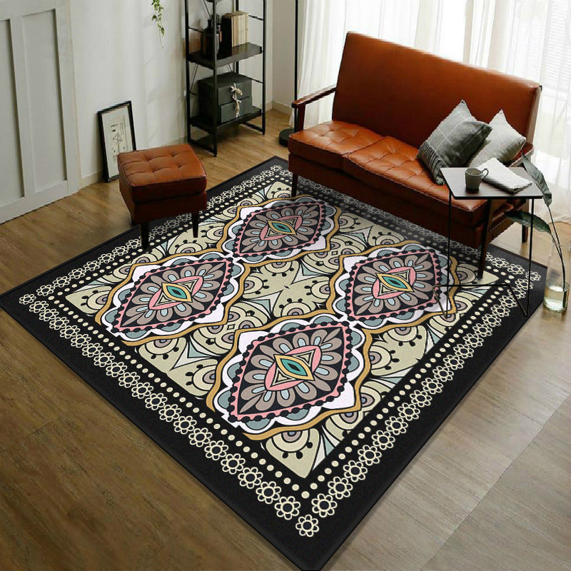 Trendy Symmetric Floral Rug Multi Colored Moroccan Style Carpet Synthetics Rug for Room Yellow-Pink Clearhalo 'Area Rug' 'Moroccan' 'Rugs' Rug' 2059075