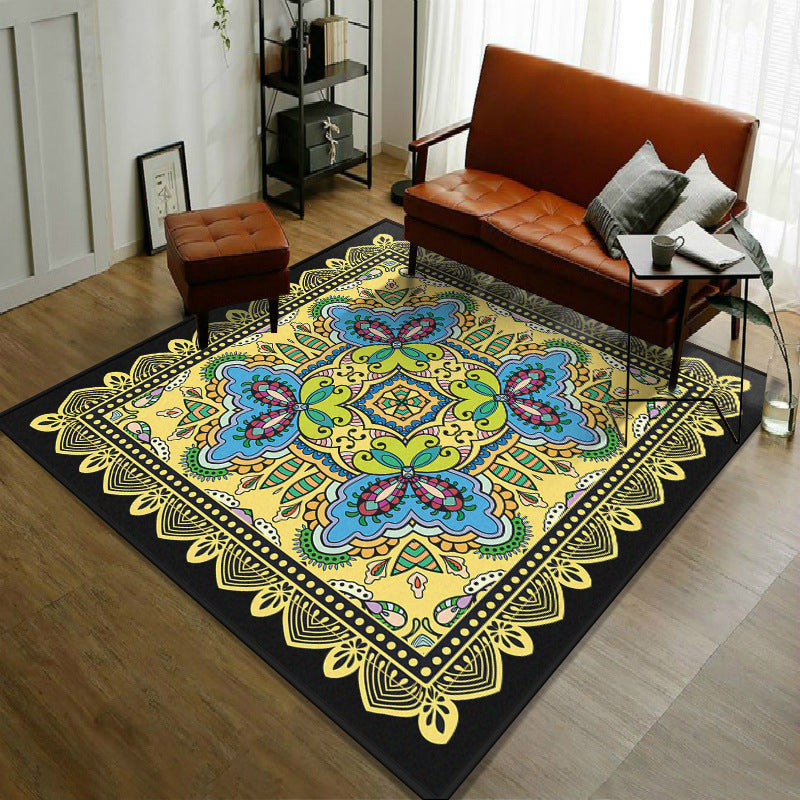 Trendy Symmetric Floral Rug Multi Colored Moroccan Style Carpet Synthetics Rug for Room Golden Clearhalo 'Area Rug' 'Moroccan' 'Rugs' Rug' 2059080