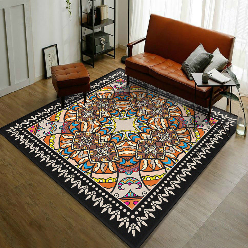 Trendy Symmetric Floral Rug Multi Colored Moroccan Style Carpet Synthetics Rug for Room Yellow-Red Clearhalo 'Area Rug' 'Moroccan' 'Rugs' Rug' 2059081