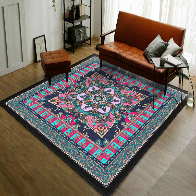 Trendy Symmetric Floral Rug Multi Colored Moroccan Style Carpet Synthetics Rug for Room Pink Clearhalo 'Area Rug' 'Moroccan' 'Rugs' Rug' 2059083