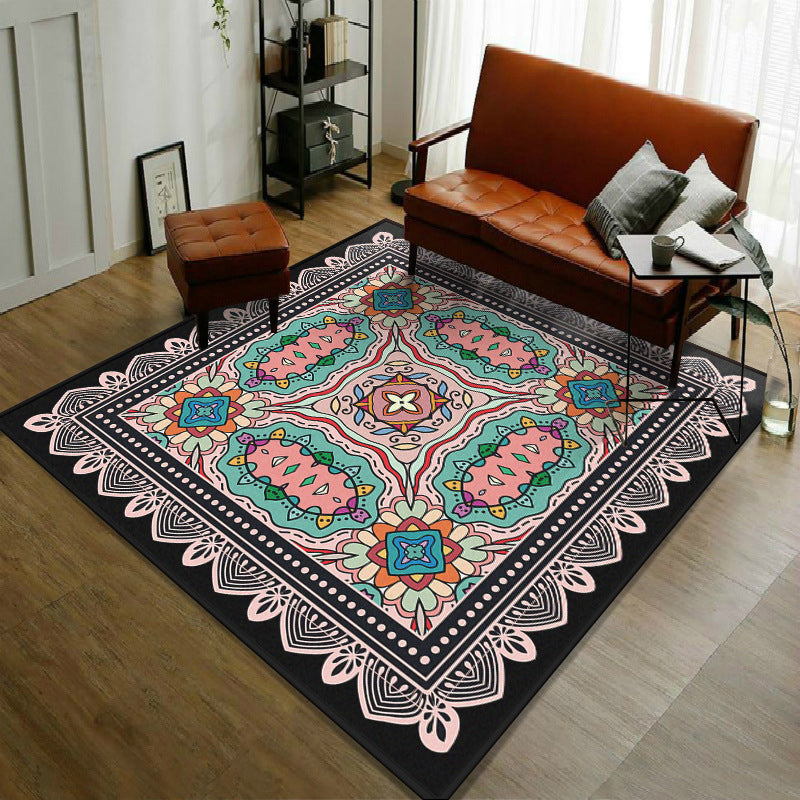 Trendy Symmetric Floral Rug Multi Colored Moroccan Style Carpet Synthetics Rug for Room Pearl Pink Clearhalo 'Area Rug' 'Moroccan' 'Rugs' Rug' 2059088