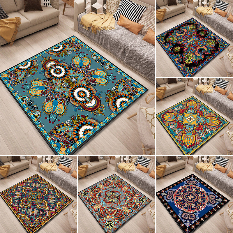 Persian Door Rug Multi Color Tribal Print Carpet Polypropylene Pet Friendly Non-Slip Stain Resistant Area Rug Clearhalo 'Area Rug' 'Moroccan' 'Rugs' Rug' 2059091