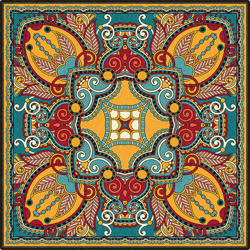 Persian Door Rug Multi Color Tribal Print Carpet Polypropylene Pet Friendly Non-Slip Stain Resistant Area Rug Clearhalo 'Area Rug' 'Moroccan' 'Rugs' Rug' 2059095