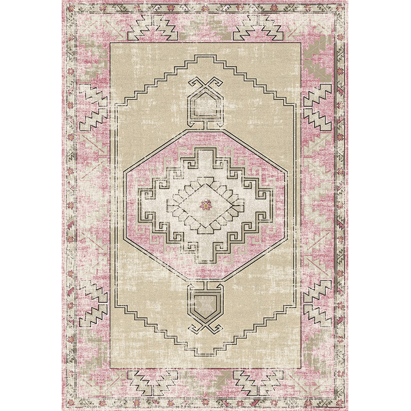 Unusual Rhombus Patterned Rug Multi-Color Moroccan Rug Polyester Pet Friendly Stain Resistant Non-Slip Carpet for Great Room Pink Clearhalo 'Area Rug' 'Moroccan' 'Rugs' Rug' 2059171