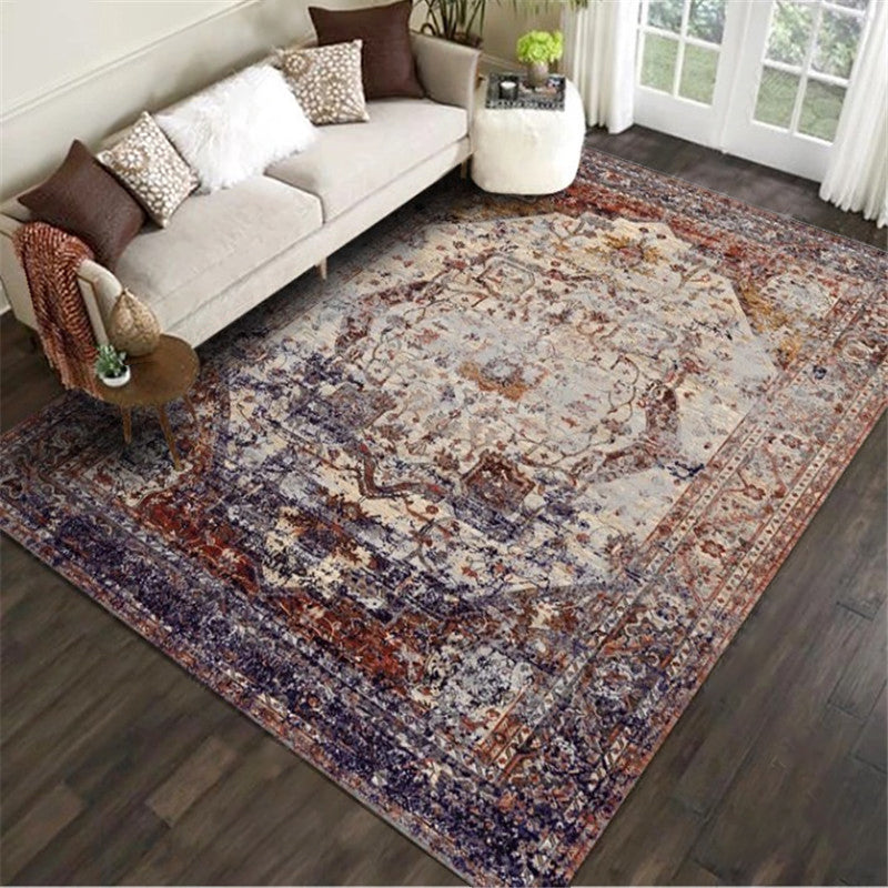Exotic Geometric Patterned Rug Multicolored Moroccan Rug Polypropylene Stain Resistant Non-Slip Backing Machine Washable Carpet for Room Purple-Pink Clearhalo 'Area Rug' 'Moroccan' 'Rugs' Rug' 2059184