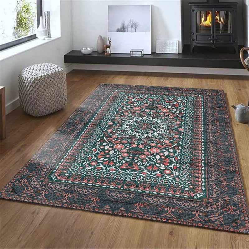 Exotic Geometric Patterned Rug Multicolored Moroccan Rug Polypropylene Stain Resistant Non-Slip Backing Machine Washable Carpet for Room Dark Green Clearhalo 'Area Rug' 'Moroccan' 'Rugs' Rug' 2059188
