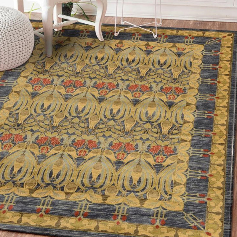 Exotic Geometric Patterned Rug Multicolored Moroccan Rug Polypropylene Stain Resistant Non-Slip Backing Machine Washable Carpet for Room Gold Clearhalo 'Area Rug' 'Moroccan' 'Rugs' Rug' 2059190