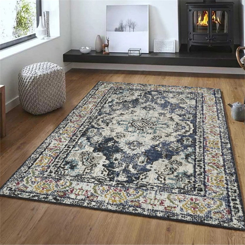 Exotic Geometric Patterned Rug Multicolored Moroccan Rug Polypropylene Stain Resistant Non-Slip Backing Machine Washable Carpet for Room Dark Blue Clearhalo 'Area Rug' 'Moroccan' 'Rugs' Rug' 2059192