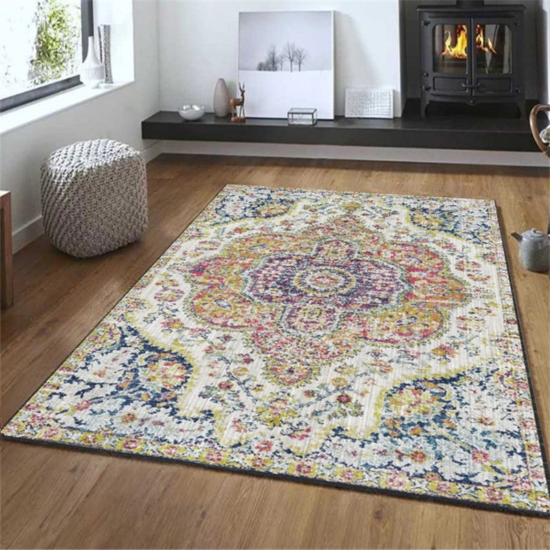 Exotic Geometric Patterned Rug Multicolored Moroccan Rug Polypropylene Stain Resistant Non-Slip Backing Machine Washable Carpet for Room Beige Clearhalo 'Area Rug' 'Moroccan' 'Rugs' Rug' 2059193