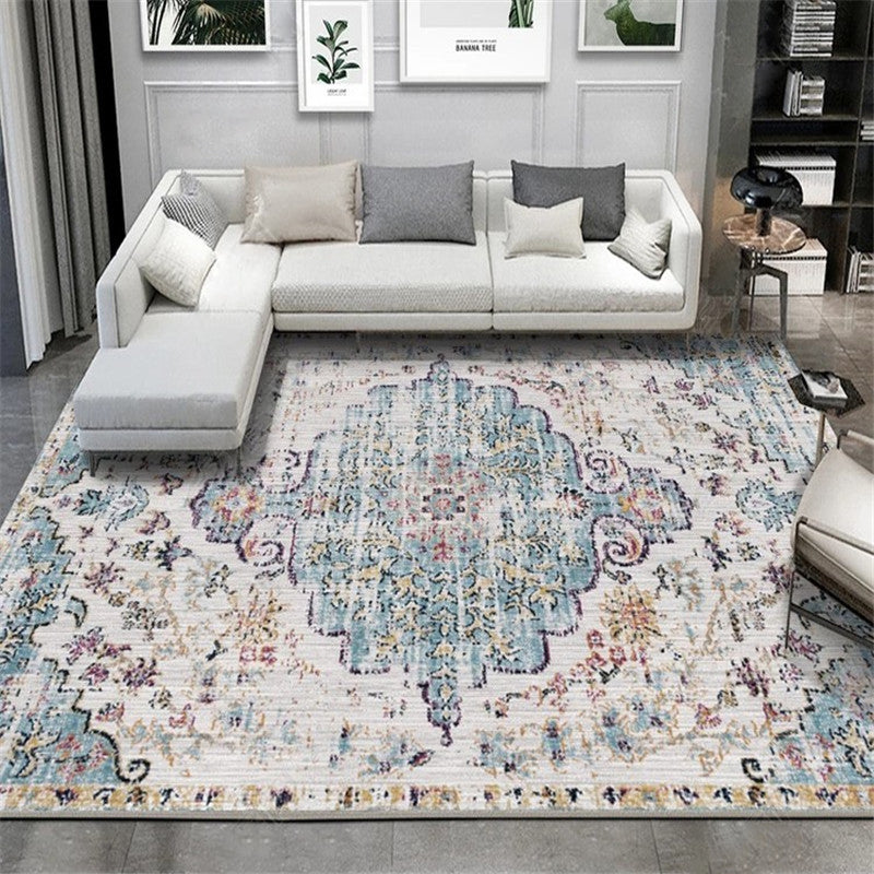 Exotic Geometric Patterned Rug Multicolored Moroccan Rug Polypropylene Stain Resistant Non-Slip Backing Machine Washable Carpet for Room Gray-Blue Clearhalo 'Area Rug' 'Moroccan' 'Rugs' Rug' 2059197