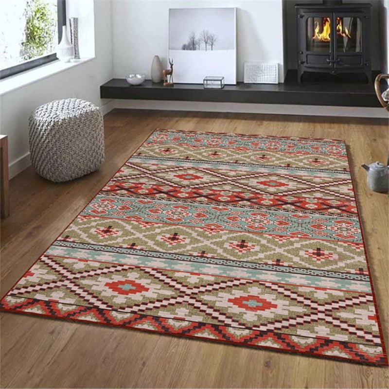 Exotic Geometric Patterned Rug Multicolored Moroccan Rug Polypropylene Stain Resistant Non-Slip Backing Machine Washable Carpet for Room Clearhalo 'Area Rug' 'Moroccan' 'Rugs' Rug' 2059198