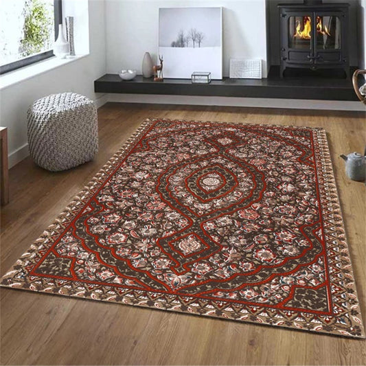 Exotic Geometric Patterned Rug Multicolored Moroccan Rug Polypropylene Stain Resistant Non-Slip Backing Machine Washable Carpet for Room Light Burgundy Clearhalo 'Area Rug' 'Moroccan' 'Rugs' Rug' 2059203