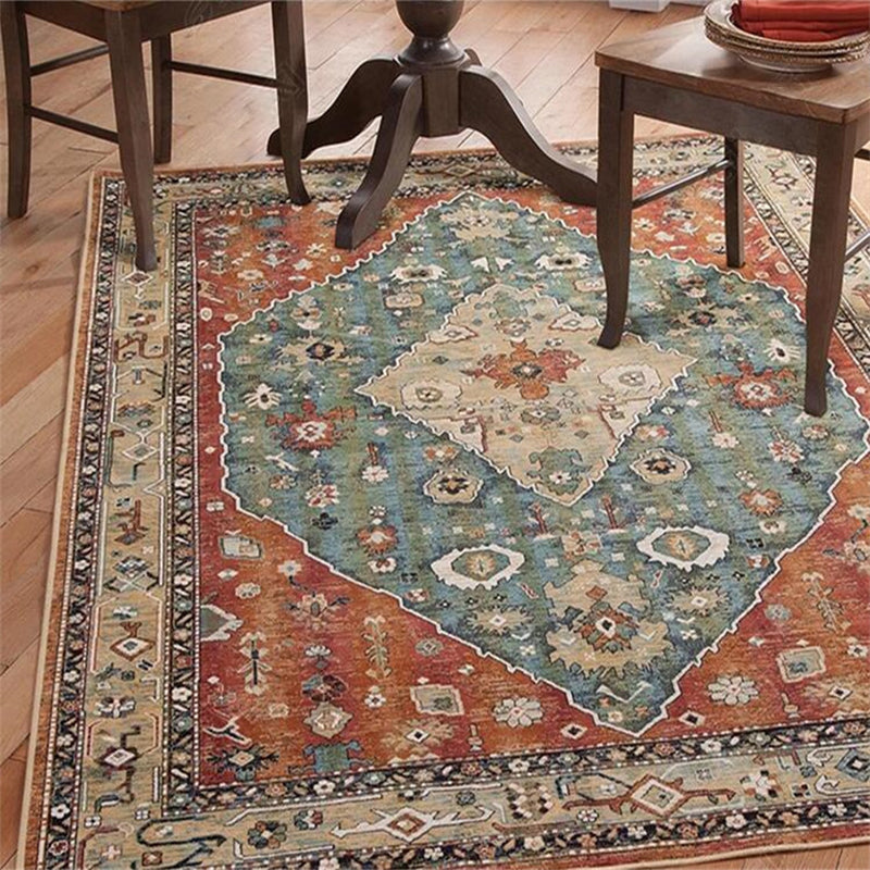 Exotic Geometric Patterned Rug Multicolored Moroccan Rug Polypropylene Stain Resistant Non-Slip Backing Machine Washable Carpet for Room Light Blue Clearhalo 'Area Rug' 'Moroccan' 'Rugs' Rug' 2059216