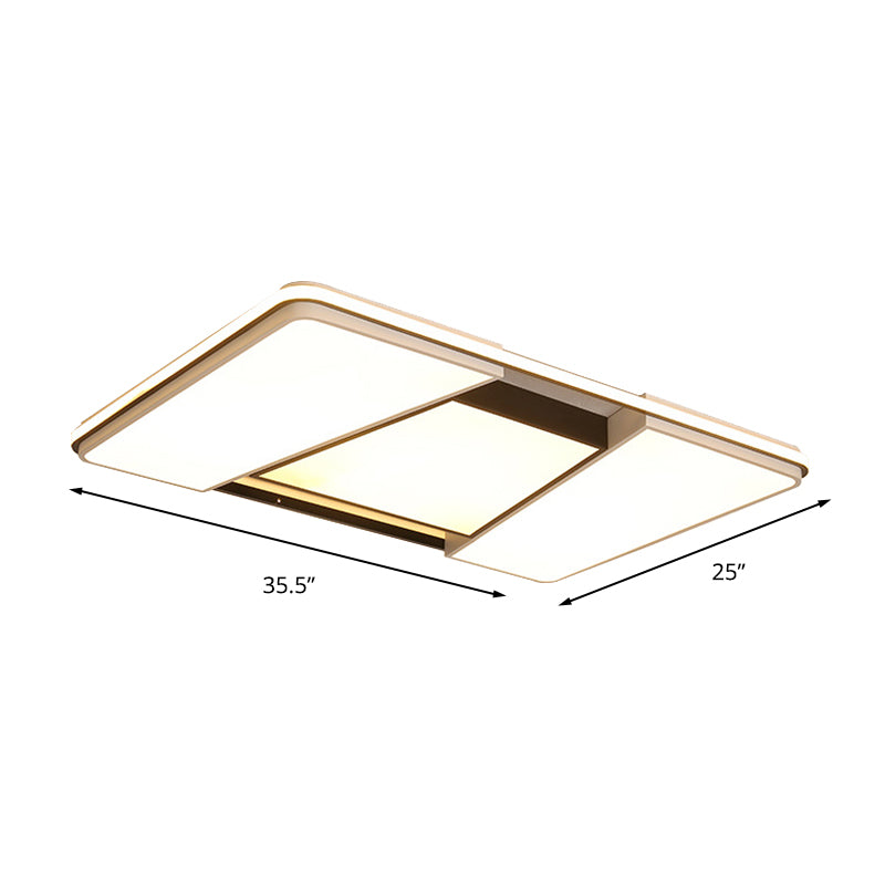 Modern Rectangular Ceiling Light Acrylic 1 Light Living Room Flush Mount Lamp in Warm/White Light Clearhalo 'Ceiling Lights' 'Close To Ceiling Lights' 'Close to ceiling' 'Flush mount' Lighting' 205923