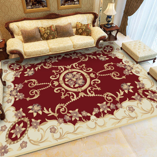 Fancy Chinoiserie Rug Multi Color Floral Area Carpet Non-Slip Backing Stain Resistant Pet Friendly Rug for Living Room Rose Red Clearhalo 'Area Rug' 'Moroccan' 'Rugs' Rug' 2059260