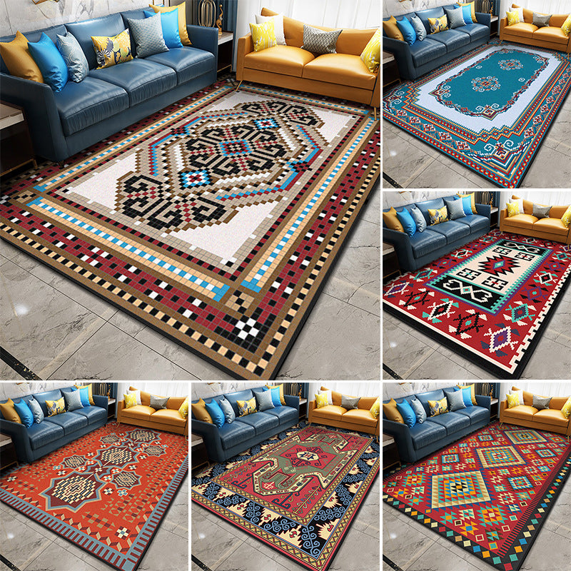 Multi Color Geometric Rug Synthetics Moroccan Carpet Stain Resistant Machine Washable Anti-Slip Rug for Living Room Clearhalo 'Area Rug' 'Moroccan' 'Rugs' Rug' 2059274