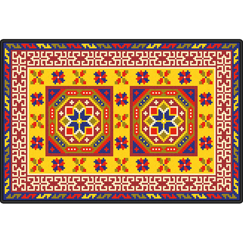 Multi Color Geometric Rug Synthetics Moroccan Carpet Stain Resistant Machine Washable Anti-Slip Rug for Living Room Clearhalo 'Area Rug' 'Moroccan' 'Rugs' Rug' 2059278
