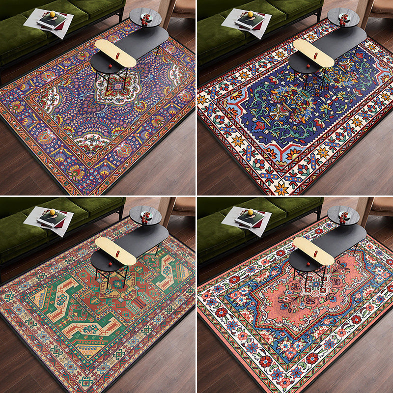 Persian Tribal Patterned Rug Multi-Color Polyester Carpet Stain Resistant Pet Friendly Anti-Slip Backing Rug for Bedroom Clearhalo 'Area Rug' 'Moroccan' 'Rugs' Rug' 2059302