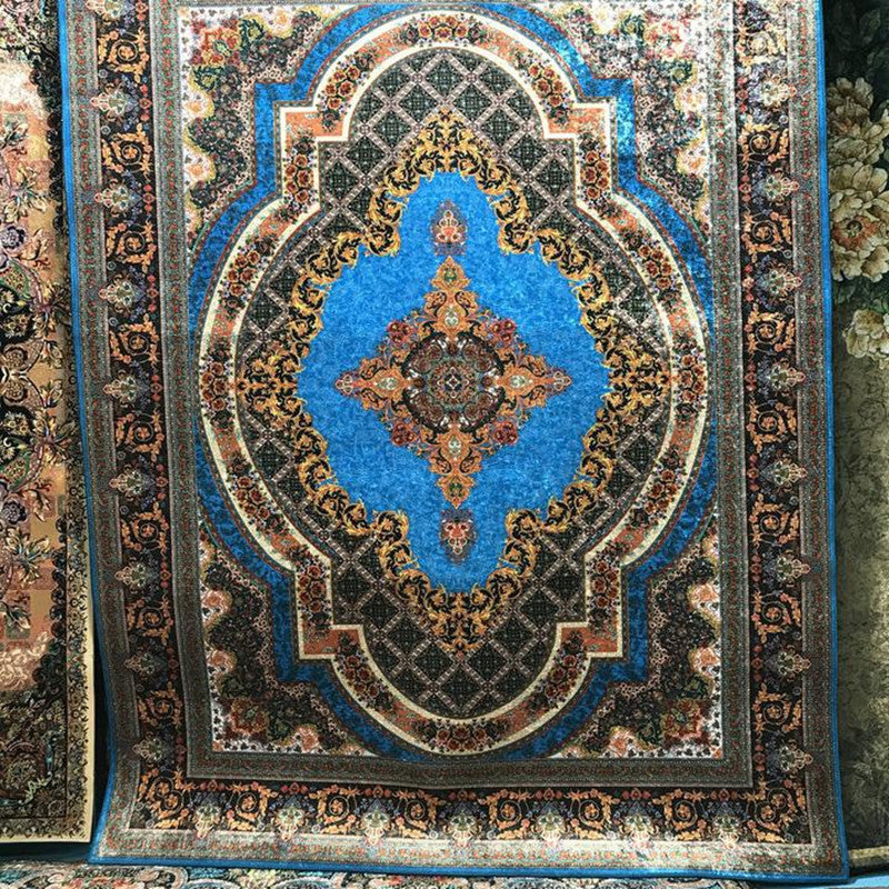 Glam Persian Indoor Rug Multi Color Floral Print Rug Anti-Slip Backing Machine Washable Pet Friendly Carpet for Living Room Royal Blue Clearhalo 'Area Rug' 'Moroccan' 'Rugs' Rug' 2059317