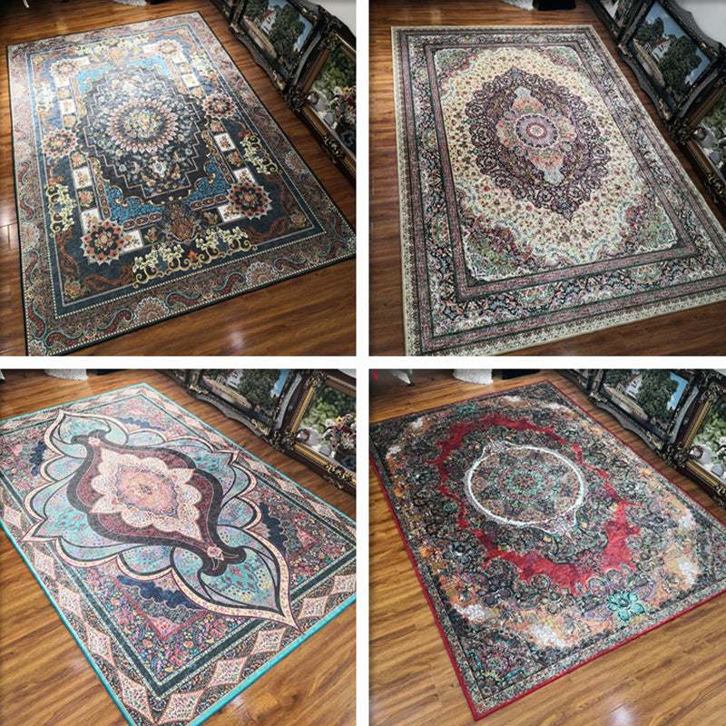 Glam Persian Indoor Rug Multi Color Floral Print Rug Anti-Slip Backing Machine Washable Pet Friendly Carpet for Living Room Clearhalo 'Area Rug' 'Moroccan' 'Rugs' Rug' 2059319