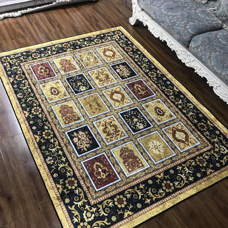 Glam Persian Indoor Rug Multi Color Floral Print Rug Anti-Slip Backing Machine Washable Pet Friendly Carpet for Living Room Gray-Gold Clearhalo 'Area Rug' 'Moroccan' 'Rugs' Rug' 2059326