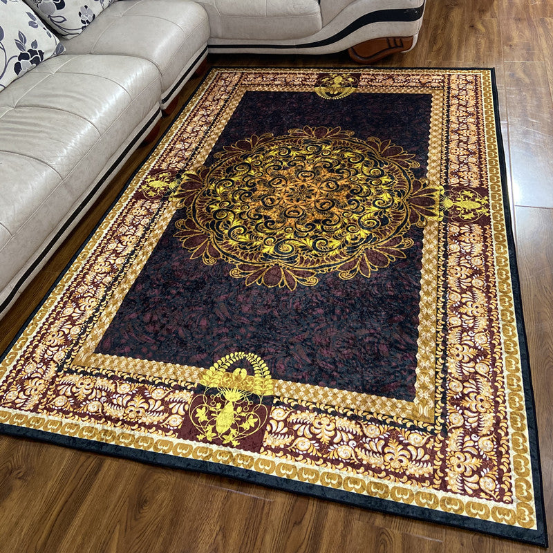Glam Persian Indoor Rug Multi Color Floral Print Rug Anti-Slip Backing Machine Washable Pet Friendly Carpet for Living Room Golden Clearhalo 'Area Rug' 'Moroccan' 'Rugs' Rug' 2059330