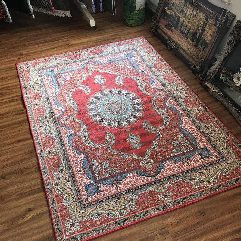 Glam Persian Indoor Rug Multi Color Floral Print Rug Anti-Slip Backing Machine Washable Pet Friendly Carpet for Living Room Copper Clearhalo 'Area Rug' 'Moroccan' 'Rugs' Rug' 2059332