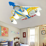 Game Room Fighter Airplane Ceiling Fixture Wood Creative LED Flush Mont Light Clearhalo 'Ceiling Lights' 'Close To Ceiling Lights' 'Close to ceiling' 'Flush mount' Lighting' 206157