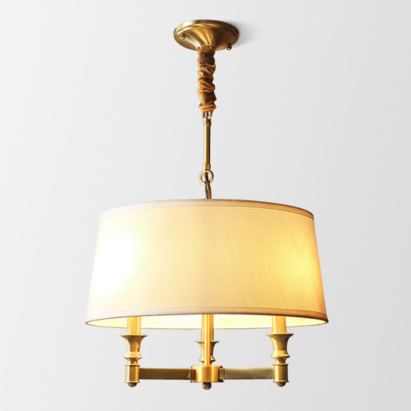 Gold Candlestick Chandelier Pendant Light Contemporary 3 Heads Metal Hanging Light with Empire Shade Clearhalo 'Ceiling Lights' 'Chandeliers' 'Modern Chandeliers' 'Modern' Lighting' 2063676
