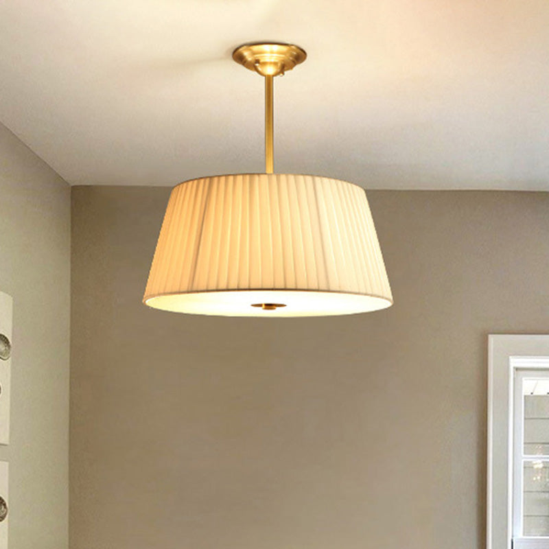 Pleated Empire Shade Chandelier Light Simplicity Fabric Gold Pendant Light Fixture Clearhalo 'Ceiling Lights' 'Chandeliers' 'Modern Chandeliers' 'Modern' Lighting' 2063678