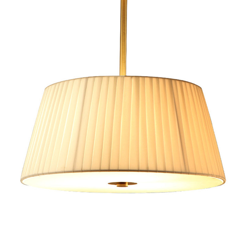 Pleated Empire Shade Chandelier Light Simplicity Fabric Gold Pendant Light Fixture Clearhalo 'Ceiling Lights' 'Chandeliers' 'Modern Chandeliers' 'Modern' Lighting' 2063681