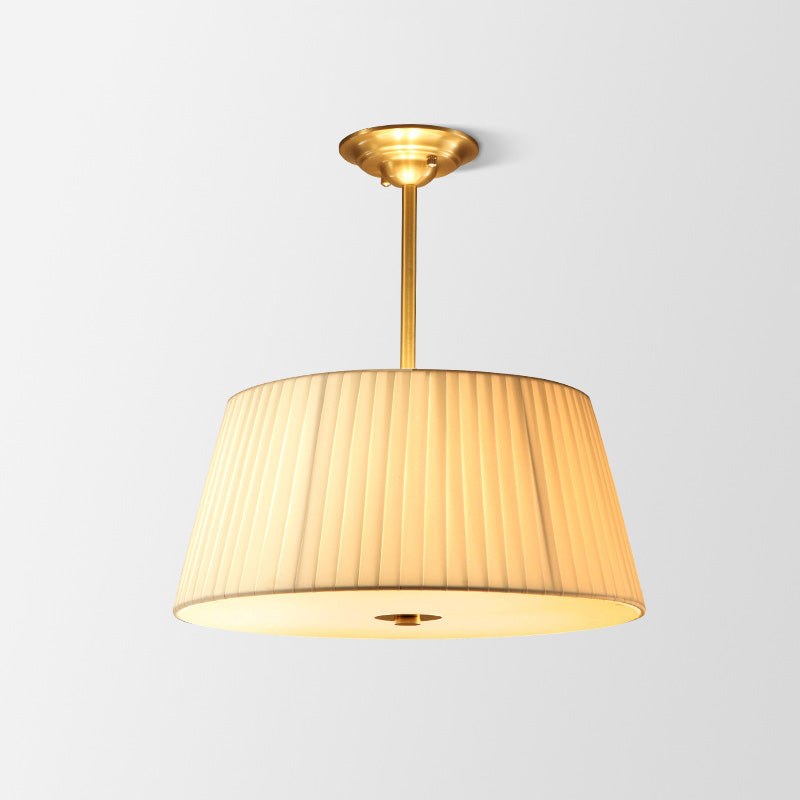 Pleated Empire Shade Chandelier Light Simplicity Fabric Gold Pendant Light Fixture Clearhalo 'Ceiling Lights' 'Chandeliers' 'Modern Chandeliers' 'Modern' Lighting' 2063682
