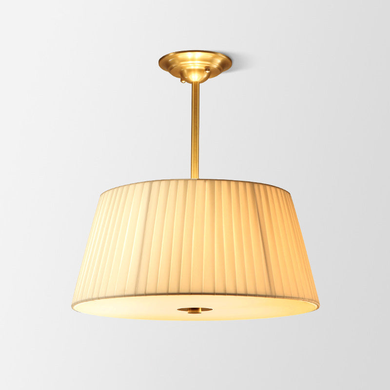 Pleated Empire Shade Chandelier Light Simplicity Fabric Gold Pendant Light Fixture Clearhalo 'Ceiling Lights' 'Chandeliers' 'Modern Chandeliers' 'Modern' Lighting' 2063683