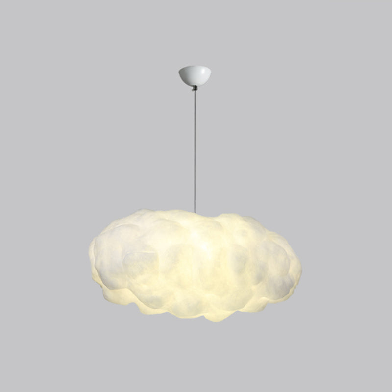 Cloud Restaurant Chandelier Lighting Plastic 5 Bulbs Artistic Pendant Light in White Clearhalo 'Ceiling Lights' 'Chandeliers' Lighting' options 2063774