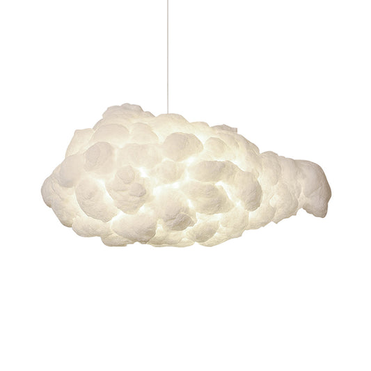 Cloud Restaurant Chandelier Lighting Plastic 5 Bulbs Artistic Pendant Light in White Clearhalo 'Ceiling Lights' 'Chandeliers' Lighting' options 2063776