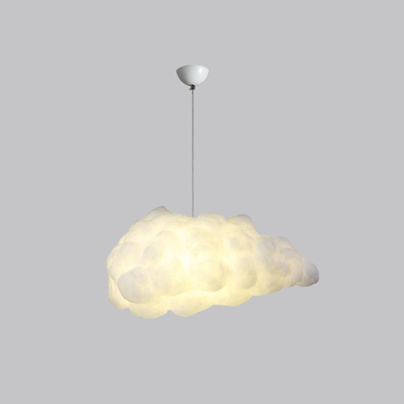 Cloud Restaurant Chandelier Lighting Plastic 5 Bulbs Artistic Pendant Light in White Clearhalo 'Ceiling Lights' 'Chandeliers' Lighting' options 2063777