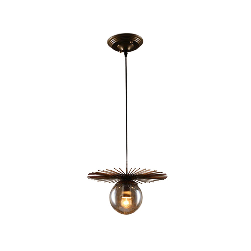 Flat Suspension Light Contemporary Iron Single-Bulb Restaurant Pendant Light Fixture in Rust Clearhalo 'Ceiling Lights' 'Pendant Lights' 'Pendants' Lighting' 2063792