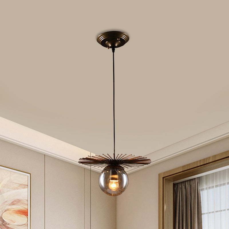 Flat Suspension Light Contemporary Iron Single-Bulb Restaurant Pendant Light Fixture in Rust Clearhalo 'Ceiling Lights' 'Pendant Lights' 'Pendants' Lighting' 2063793