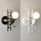 Climbing Stair Man Bedroom Wall Sconce Iron 1-Light Decorative Wall Lighting Fixture Clearhalo 'Wall Lamps & Sconces' 'Wall Lights' Lighting' 2063845