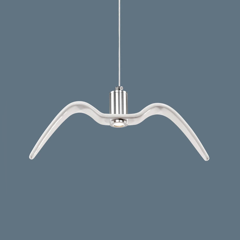 Resin Seagull Suspension Lighting Artistic Single-Bulb Pendant Ceiling Light for Restaurant Clearhalo 'Ceiling Lights' 'Pendant Lights' 'Pendants' Lighting' 2063866