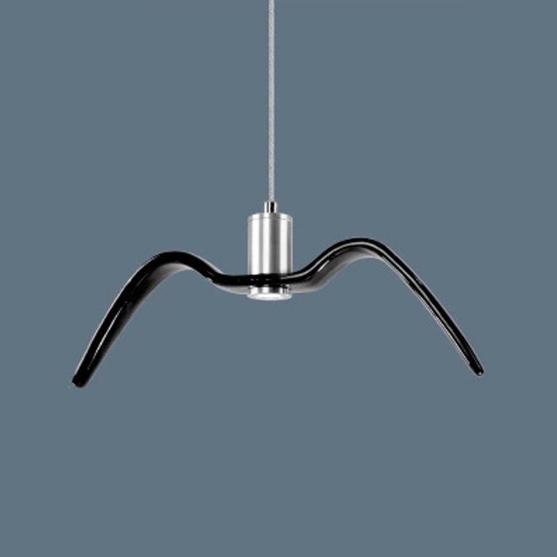 Resin Seagull Suspension Lighting Artistic Single-Bulb Pendant Ceiling Light for Restaurant Black A Clearhalo 'Ceiling Lights' 'Pendant Lights' 'Pendants' Lighting' 2063869_b05ea873-2041-48b3-927c-64a8e4aa40b2