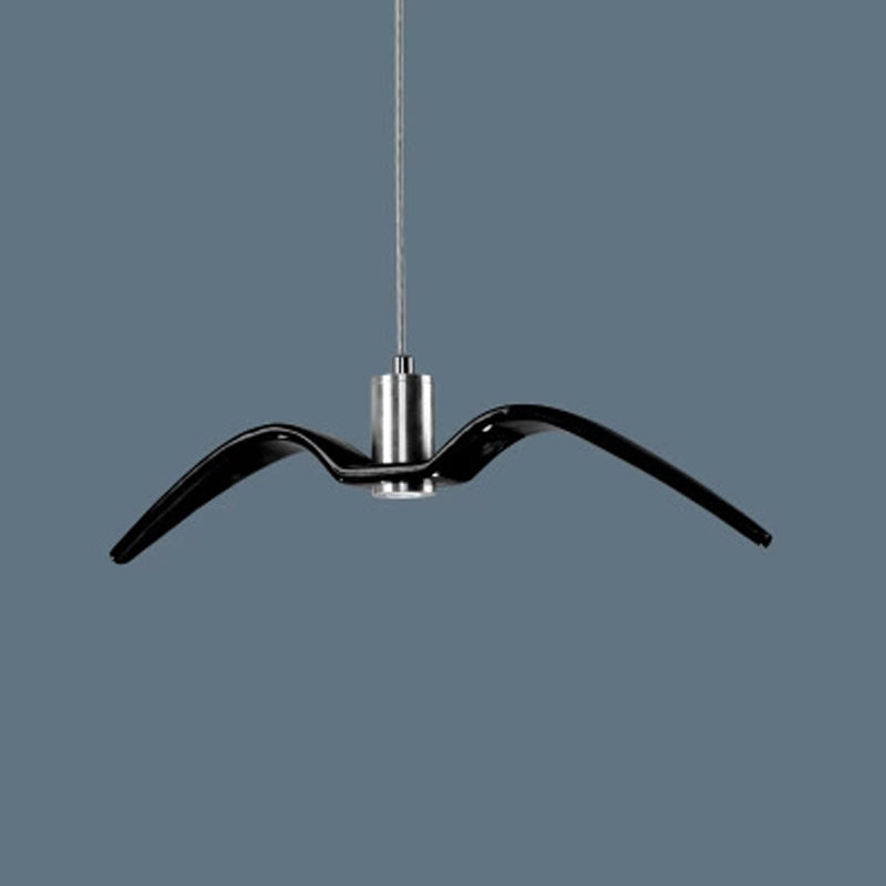 Resin Seagull Suspension Lighting Artistic Single-Bulb Pendant Ceiling Light for Restaurant Black C Clearhalo 'Ceiling Lights' 'Pendant Lights' 'Pendants' Lighting' 2063871_de20b0ac-738c-451f-adf0-a1a6cbd78e9a