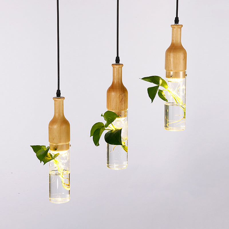 Simplicity Bottle Shaped Planter Ceiling Light Clear Glass Bedroom Hanging Pendant Light Clearhalo 'Ceiling Lights' 'Glass shade' 'Glass' 'Industrial Pendants' 'Industrial' 'Middle Century Pendants' 'Pendant Lights' 'Pendants' 'Tiffany' Lighting' 2063945