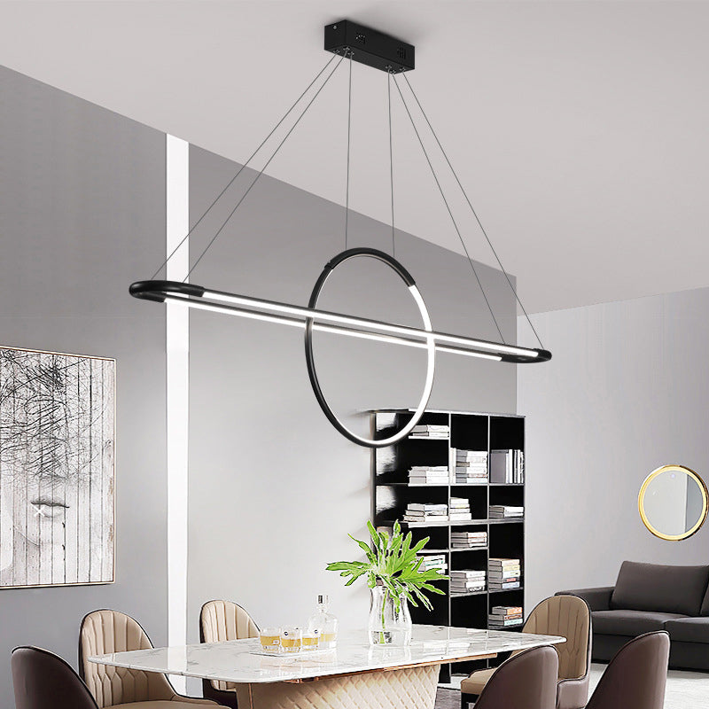 Artistic Geometric Shaped Island Light Fixture Metal Dining Room LED Ceiling Pendant Light Clearhalo 'Ceiling Lights' 'Island Lights' Lighting' 2064168
